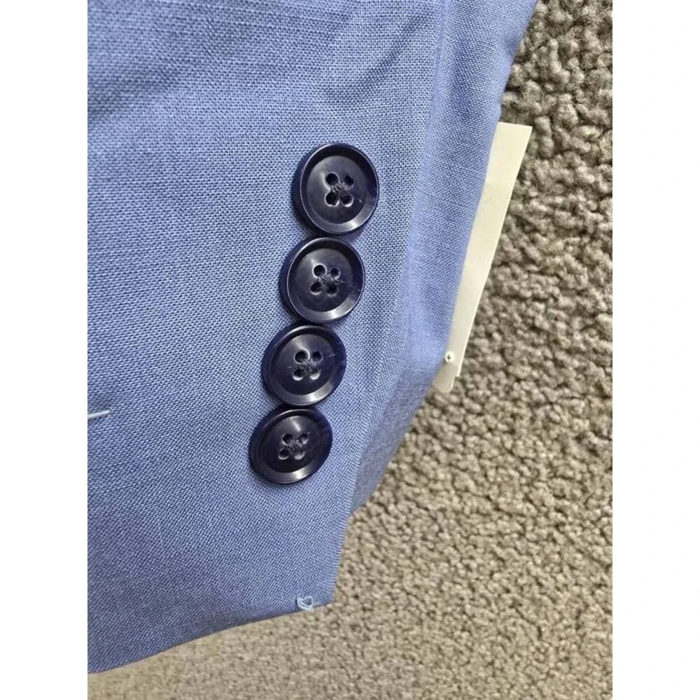 Bar III Slim-Fit Wool Blend Suit Jacket Men's 38L Light Blue Pockets Long Sleeve